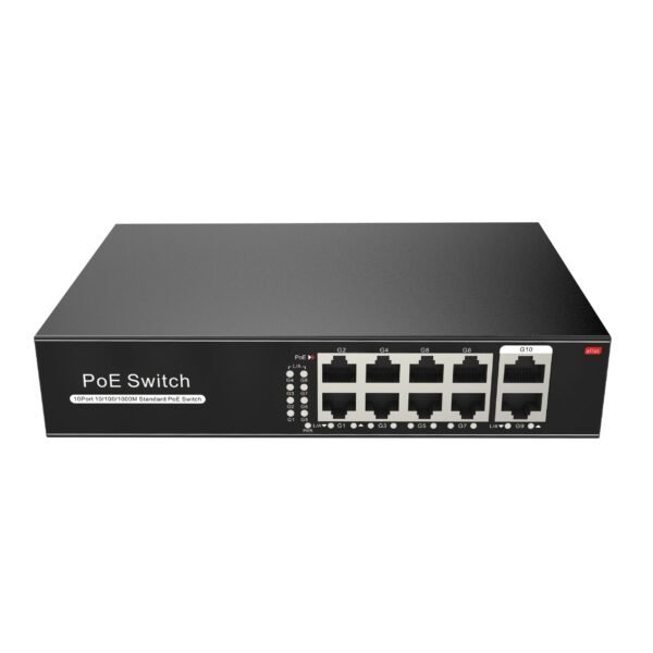 8 Port PoE Switch with 2 Gigabit Uplinks